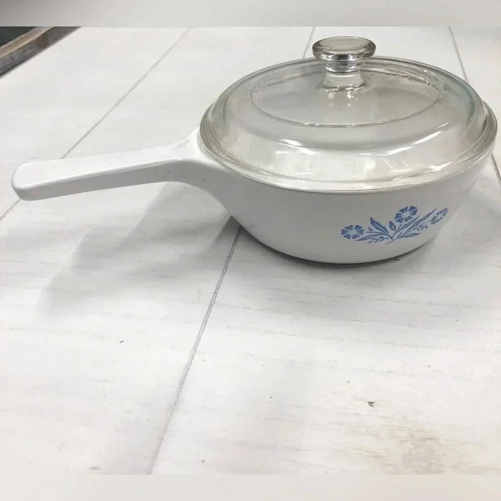 Vintage Corning‎ Ware Cornflower Blue 1 Pint Menuette Pan With Lid P-81-B